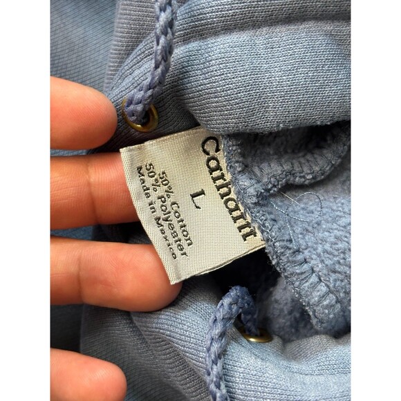 Carhartt Work Hoodie Light Blue Size L Classic Workwear - Picture 5 of 7